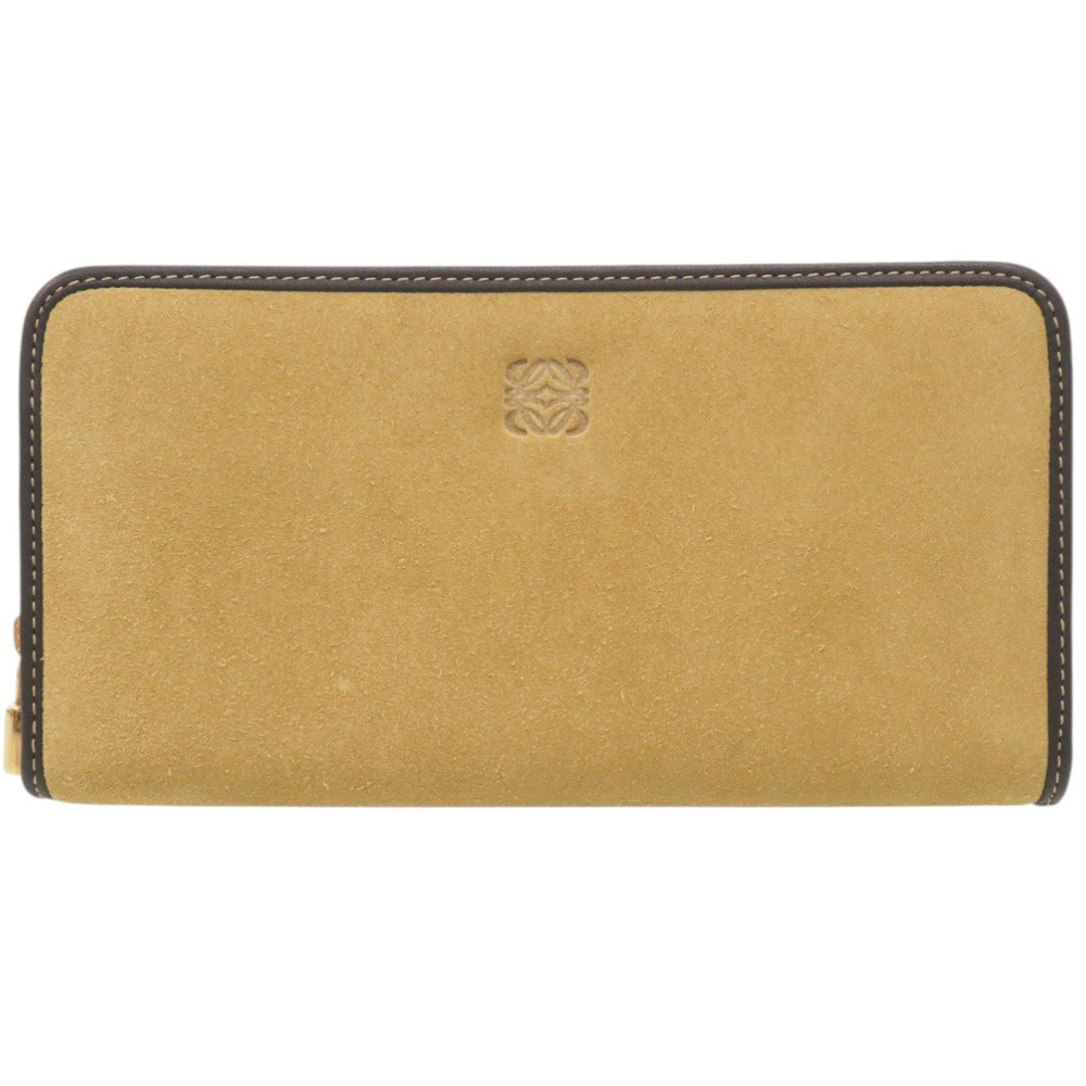 Loewe Anagram Suede Beige Long Wallet 0649 LOEWE